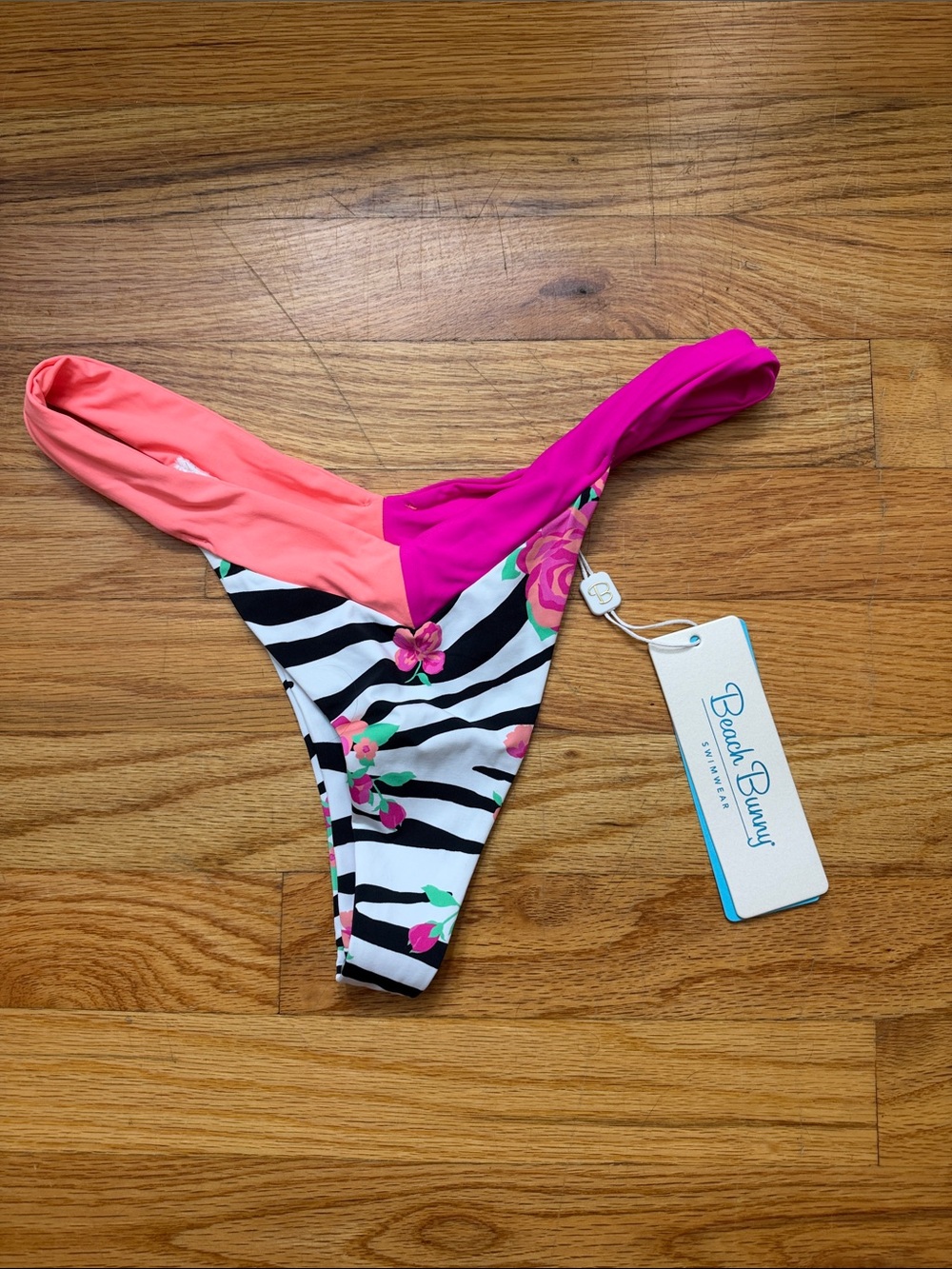Beach Bunny Naomi micro tango bottoms zebra floral